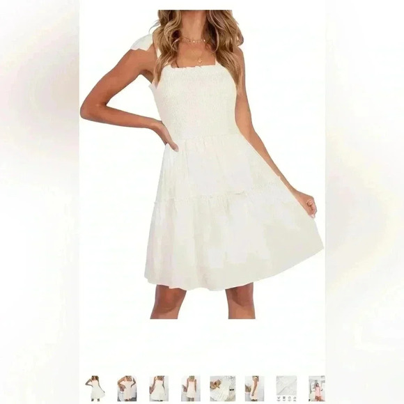 zesica Dresses & Skirts - ZESICA Women's Spaghetti Strap Dress. White. New with tags.  Women’s size large.